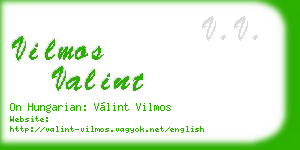 vilmos valint business card